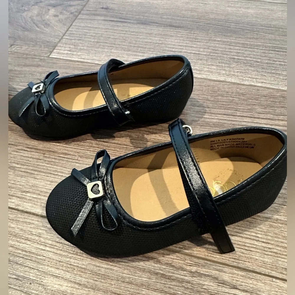Bundle of Girls 8 Black and Gold Dressy Shoes